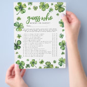 Shamrock 'Guess Who' Baby shower spel Flyer (Hand)