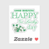Shamrock Happy Go Lucky St Patrick's Day Sticker (Vel)