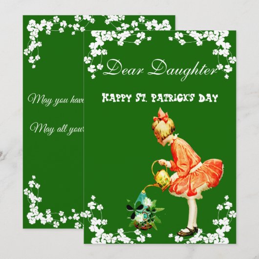 Shamrock Happy St. Patricks Day Daughter Feestdagenkaart (Voorkant / Achterkant)