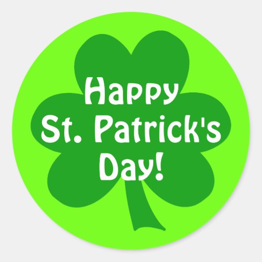 Shamrock Happy St. Patrick's Day Ronde Sticker (Voorkant)