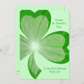 Shamrock 'Happy St.Patrick's Day' uitnodiging groe (Voorkant / Achterkant)