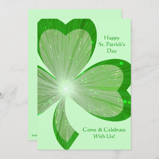 Shamrock 'Happy St.Patrick's Day' uitnodiging groe (Voorkant / Achterkant)