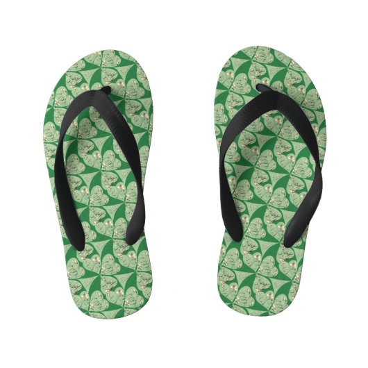 Shamrock "Happy St. Patrick's" paar Teenslippers (Voetbed)