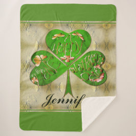 Shamrock "Happy St. Patrick's Sherpa Deken