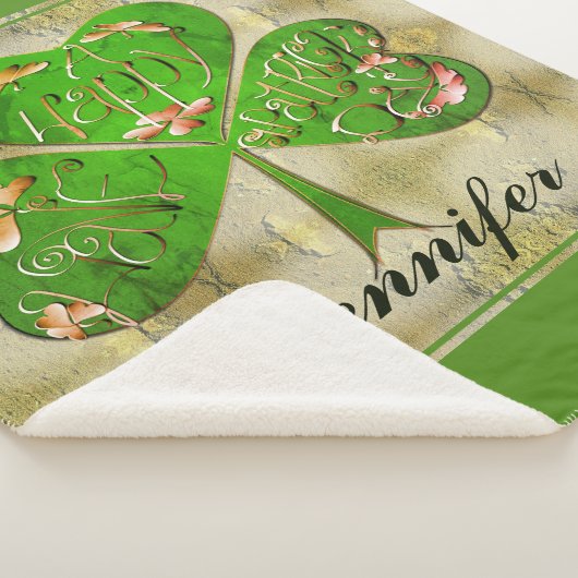 Shamrock "Happy St. Patrick's Sherpa Deken (3/4)