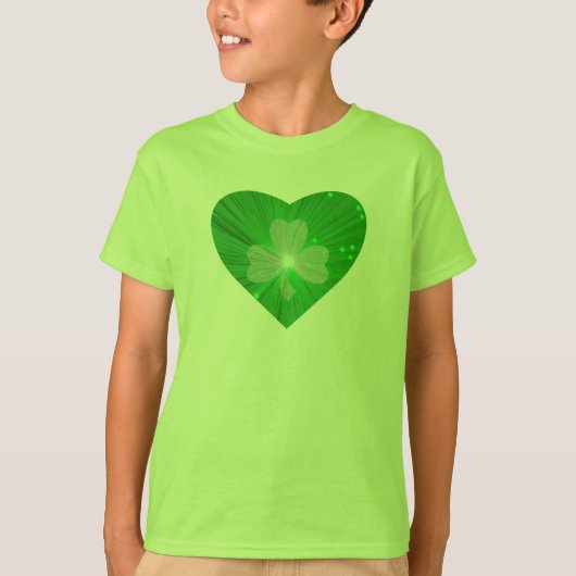 Shamrock Heart Basic American kleding t-shirt kind (Voorkant)