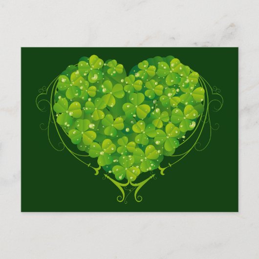 Shamrock Heart Briefkaart (Voorkant)