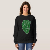 Shamrock Heart Cardiac Nurse St Patricks Day Anato Trui (Voorkant volledig)