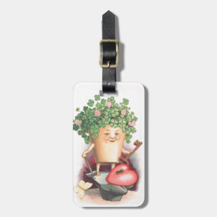  Shamrock Heart en Key St Patrick's Day Bagagelabel