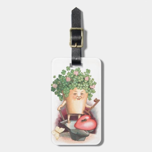 Shamrock Heart en Key St Patrick's Day Bagagelabel (Voorkant verticaal)