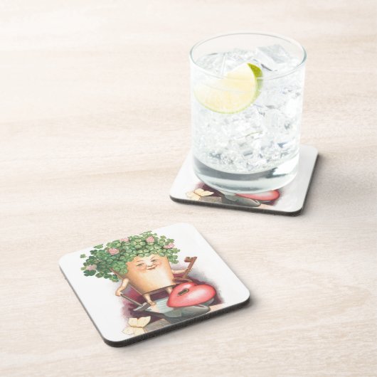  Shamrock Heart en Key St Patrick's Day Bier Onderzetter (Rechterzijde)