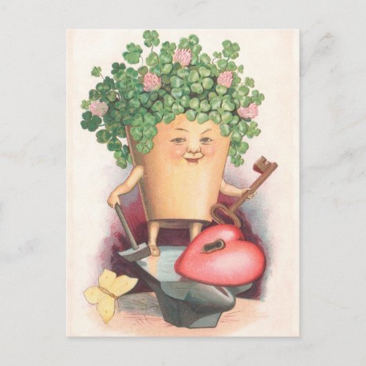 Shamrock Heart en Key St Patrick's Day Briefkaart (Voorkant)