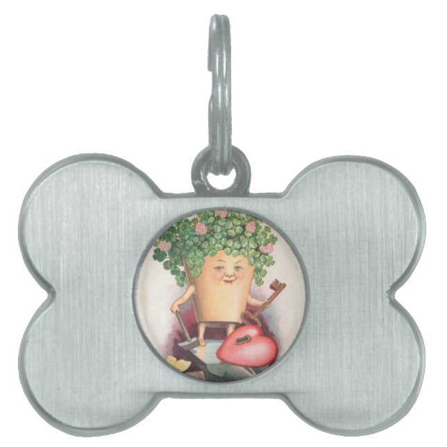  Shamrock Heart en Key St Patrick's Day Huisdieren Naamplaatje (voorkant)