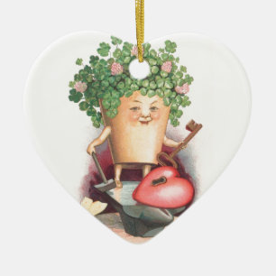  Shamrock Heart en Key St Patrick's Day Keramisch Ornament