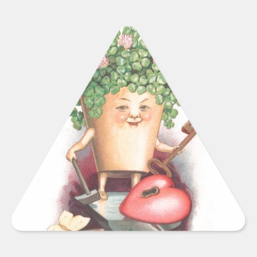  Shamrock Heart en Key St Patrick's Day Sticker (Voorkant)