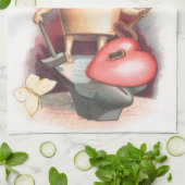 Shamrock Heart en Key St Patrick's Day Theedoek (Gevouwen)