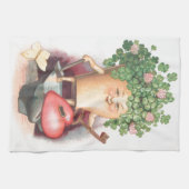 Shamrock Heart en Key St Patrick's Day Theedoek (Horizontaal)