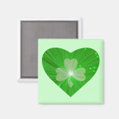 Shamrock Heart fridge magnet green (Voorkant / Achterkant)