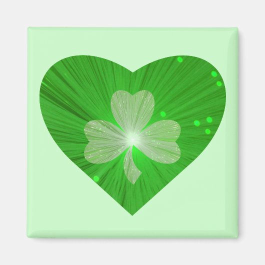 Shamrock Heart fridge magnet green (Voorkant)