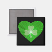 Shamrock Heart fridge magnet zwart (Voorkant / Achterkant)
