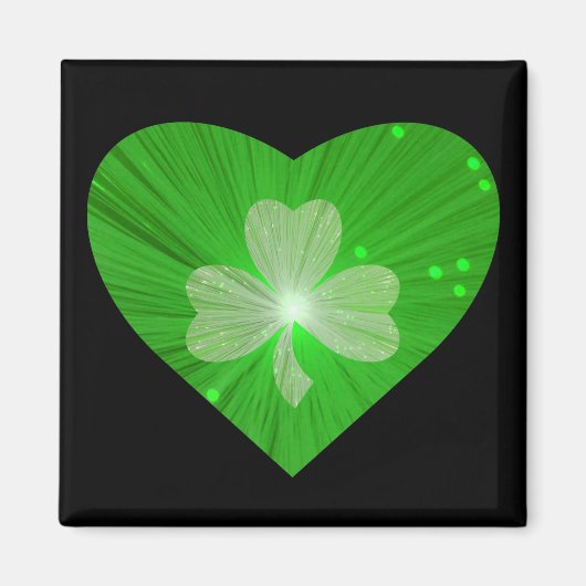 Shamrock Heart fridge magnet zwart (Voorkant)