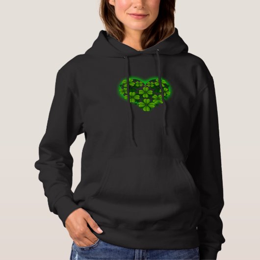 Shamrock Heart Green C St Patricks Day Boy Girl Hoodie (Voorkant)