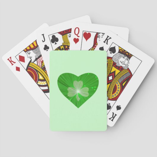 Shamrock Heart Green-speelkaarten Pokerkaarten (Achterkant)