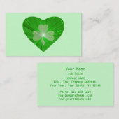Shamrock Heart Green visitekaartje (Voorkant / Achterkant)
