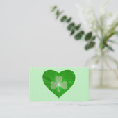 Shamrock Heart Green visitekaartje (Staand voorkant)