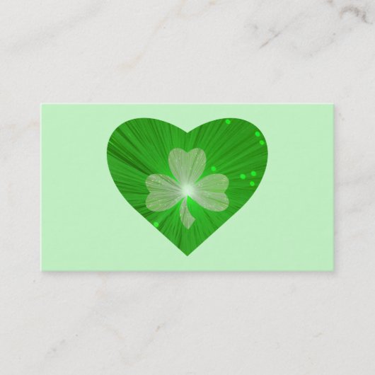 Shamrock Heart Green visitekaartje (Voorkant)