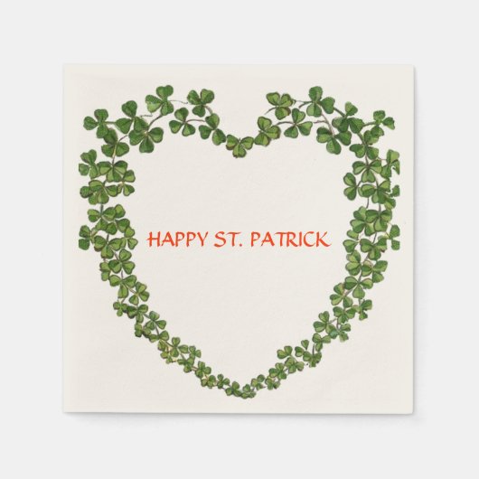 SHAMROCK HEART groen paarse Servetten (Voorkant)