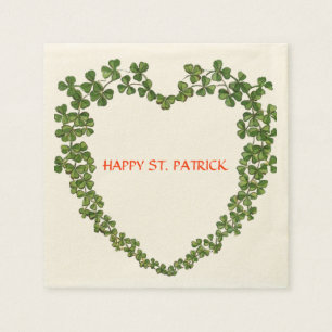 SHAMROCK HEART groen paarse Servetten