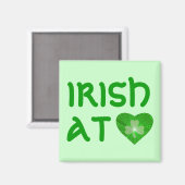 Shamrock Heart 'Irish at Heart' magnet green (Voorkant / Achterkant)