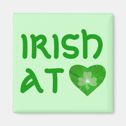 Shamrock Heart 'Irish at Heart' magnet green (Voorkant)