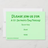 Shamrock Heart 'Irish at Heart', uitnodiging groen (Achterkant)