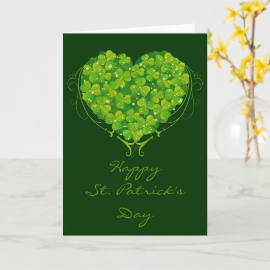 Shamrock Heart Kaart (Gele Bloem)