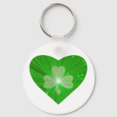 Shamrock Heart-keychain white Sleutelhanger (Voorkant)