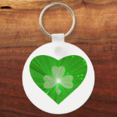 Shamrock Heart-keychain white Sleutelhanger (Voorkant)