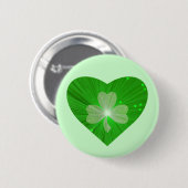 Shamrock Heart-knoopbadge green Ronde Button 5,7 Cm (Voorkant /achterkant)