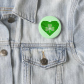 Shamrock Heart-knoopbadge green Ronde Button 5,7 Cm (In situ)