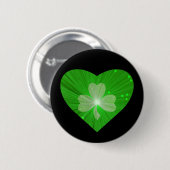 Shamrock Heart knopspeld zwart Ronde Button 5,7 Cm (Voorkant /achterkant)