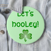 Shamrock Heart 'Let's Hooley' knop groen Ronde Button 6,0 Cm (In situ)