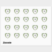 SHAMROCK HEART MONOGRAM St Patrick's Day White Hart Sticker (Vel)
