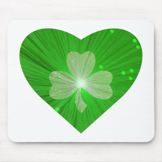 Shamrock Heart mousepad white Muismat (Voorkant)