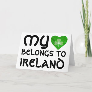 Shamrock Heart 'My Heart behoort tot Ierland'-kaar Kaart