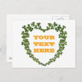 Shamrock Heart  St. Patrick's Day Briefkaart (Voorkant / Achterkant)