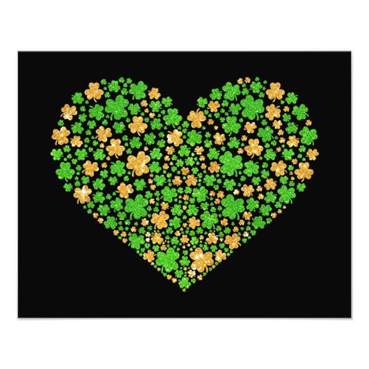 Shamrock Heart St Patrick's Day Foto Afdruk (Voorkant)