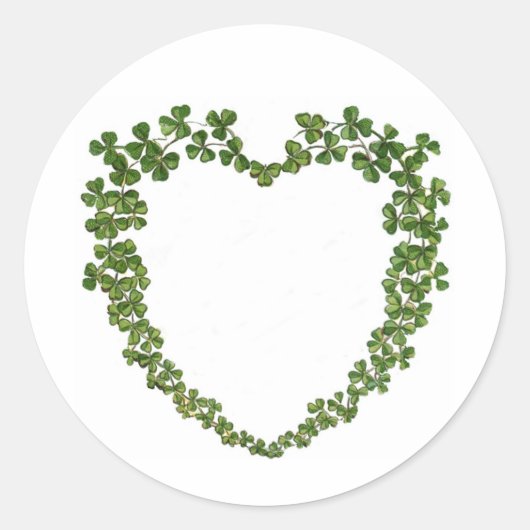 Shamrock Heart  St. Patrick's Day Ronde Sticker (Voorkant)