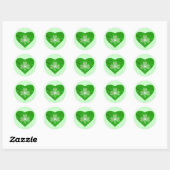 Shamrock Heart sticker round green (Vel)