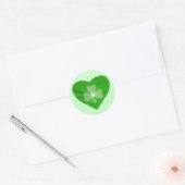 Shamrock Heart sticker round green (Envelop)